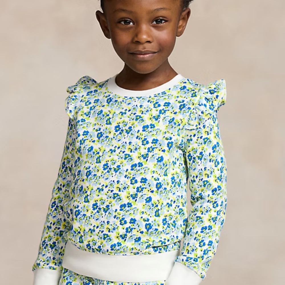 Polo Ralph Lauren Floral Ruffled French Terry Sweatshirt
